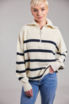 Half Zip Sweater Offwhite/Navy
