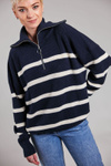 Half Zip Sweater Navy/Offwhite