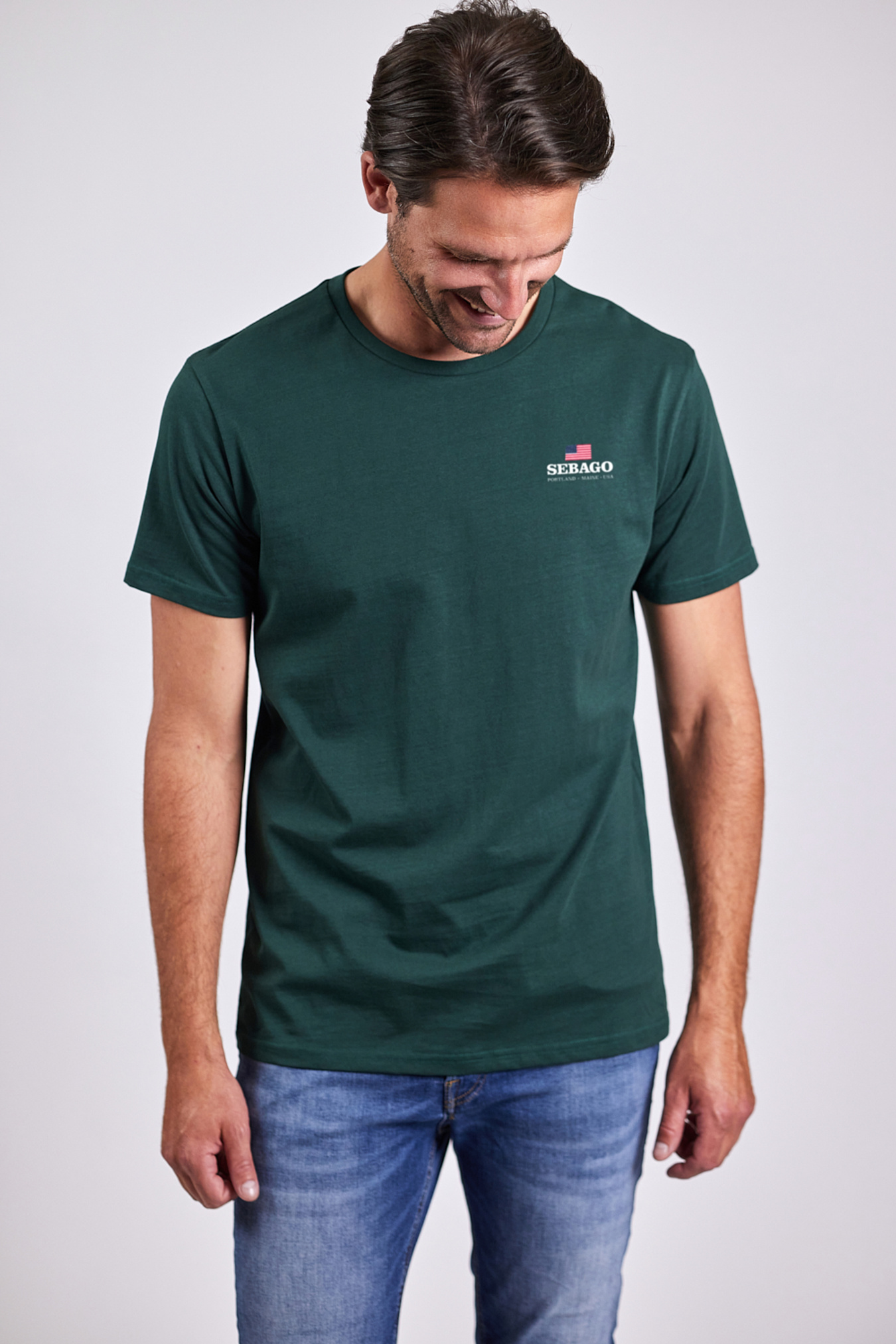 【NOAH】 LE DELUGE TEE ★ NAVY & GREEN Le Déluge Tee - Noah
