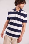 Mick Block Striped Pique Navy/White