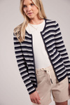 Esther Zip Cardigan Navy/White
